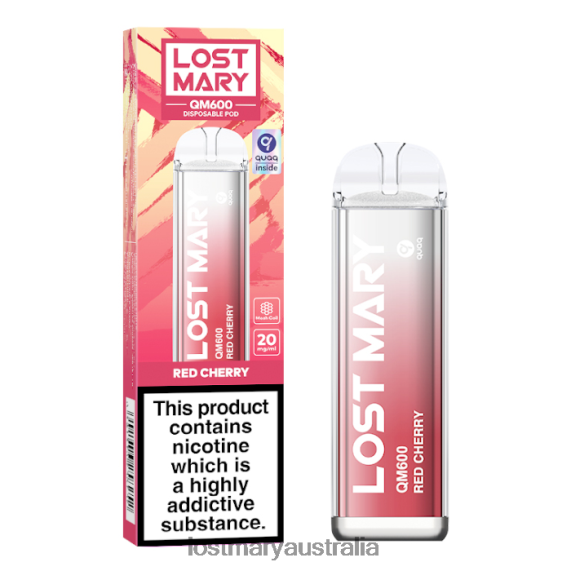 LOST MARY vape Melbourne - LOST MARY QM600 Disposable Vape Red Cherry B64XL162