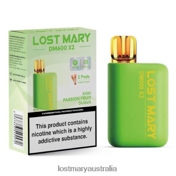 LOST MARY flavours - LOST MARY DM600 X2 Disposable Vape Kiwi Passion Fruit Guava B64XL193