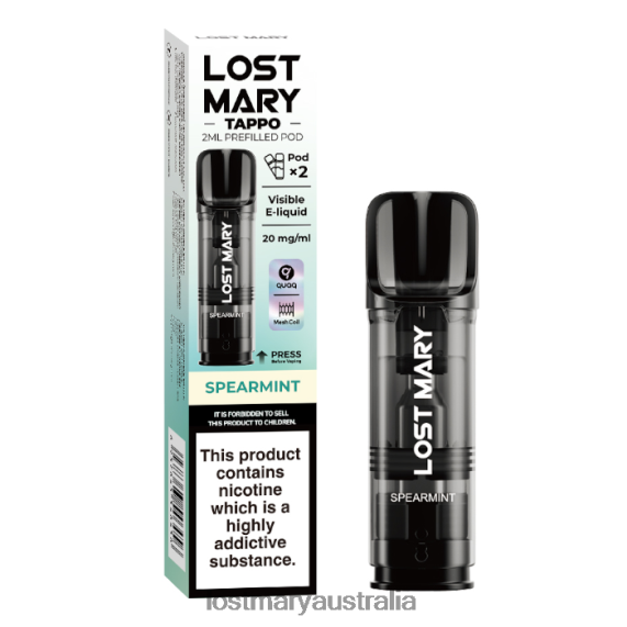 LOST MARY Australia - LOST MARY Tappo Prefilled Pods - 20mg - 2PK Spearmint B64XL176