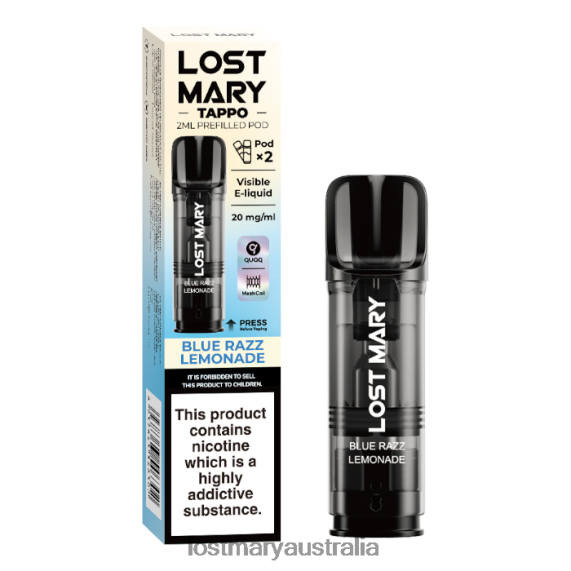 LOST MARY vape - LOST MARY Tappo Prefilled Pods - 20mg - 2PK Blue Razz Lemonade B64XL181