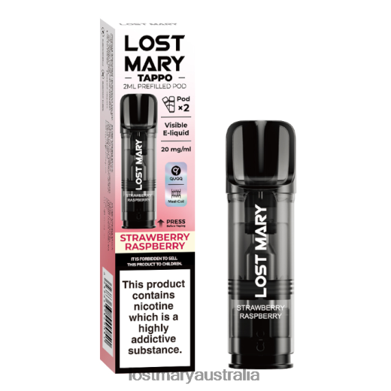 LOST MARY vape flavors - LOST MARY Tappo Prefilled Pods - 20mg - 2PK Strawberry Raspberry B64XL178